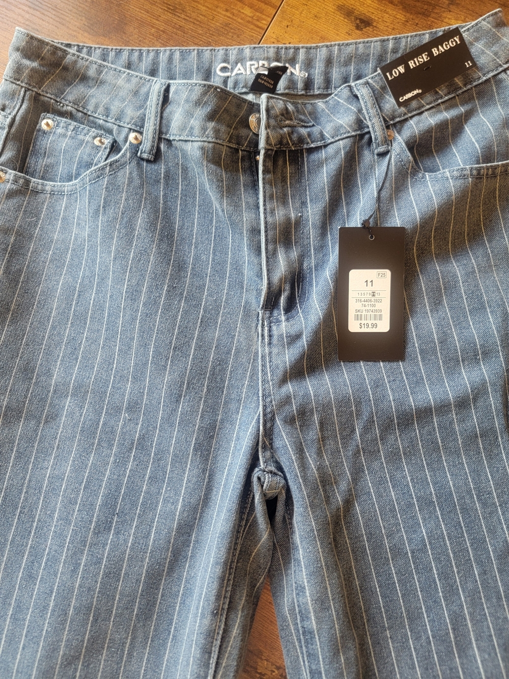 Caribbean Women's Relaxed Pinstripe Jeans in Blue
